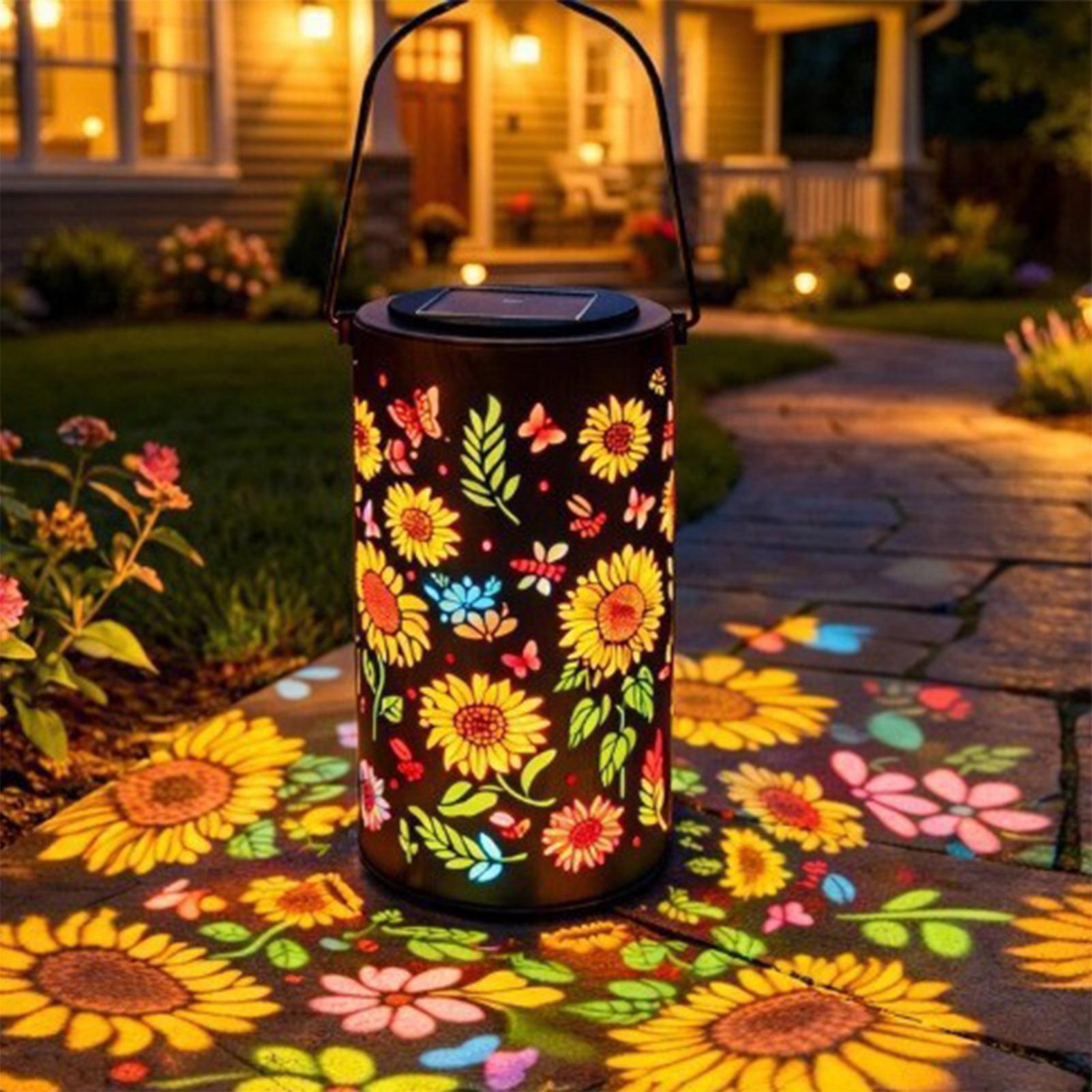 Outdoor Lighting Yard - Sunflower Solar Lantern Weatherproof Metal Colorful