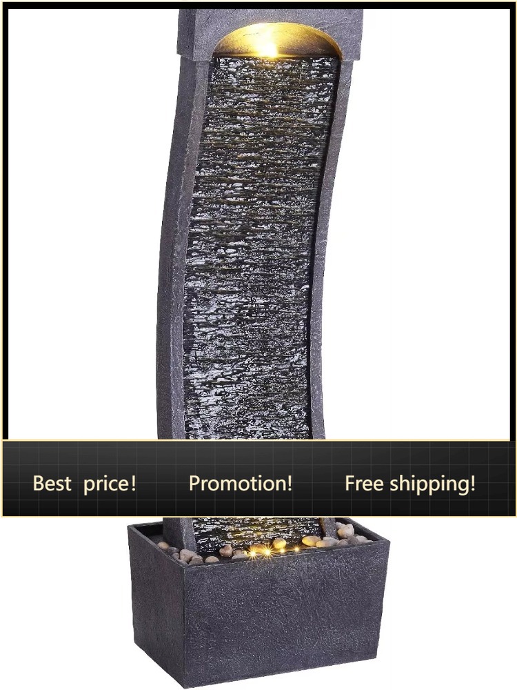 Outdoor Lighting Accent - Bestseller38.58 in. Modern Curved Faux Slate