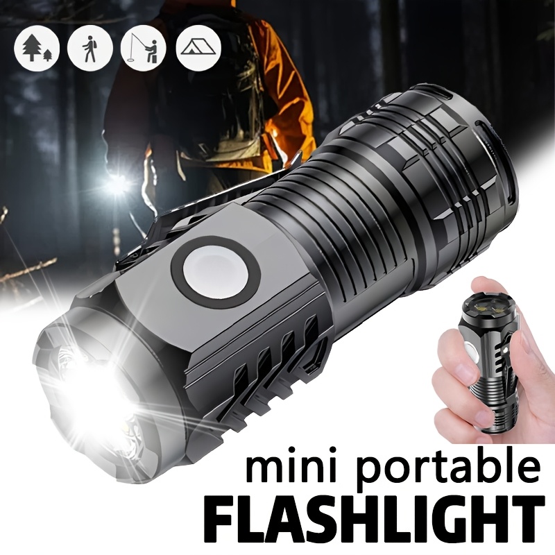 Outdoor Lighting Black - Mini 3LED Flashlight With Pen Clip，Night
