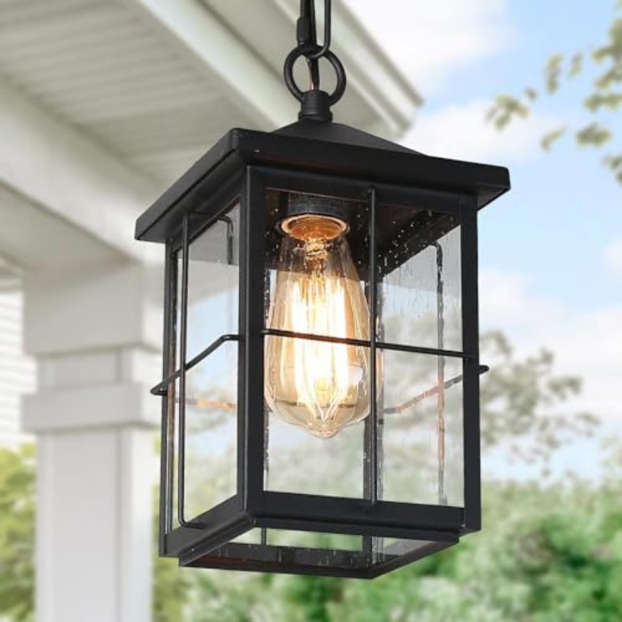 Outdoor Lighting Black - Outdoor Pendant Light Fixture, Farmhouse Black