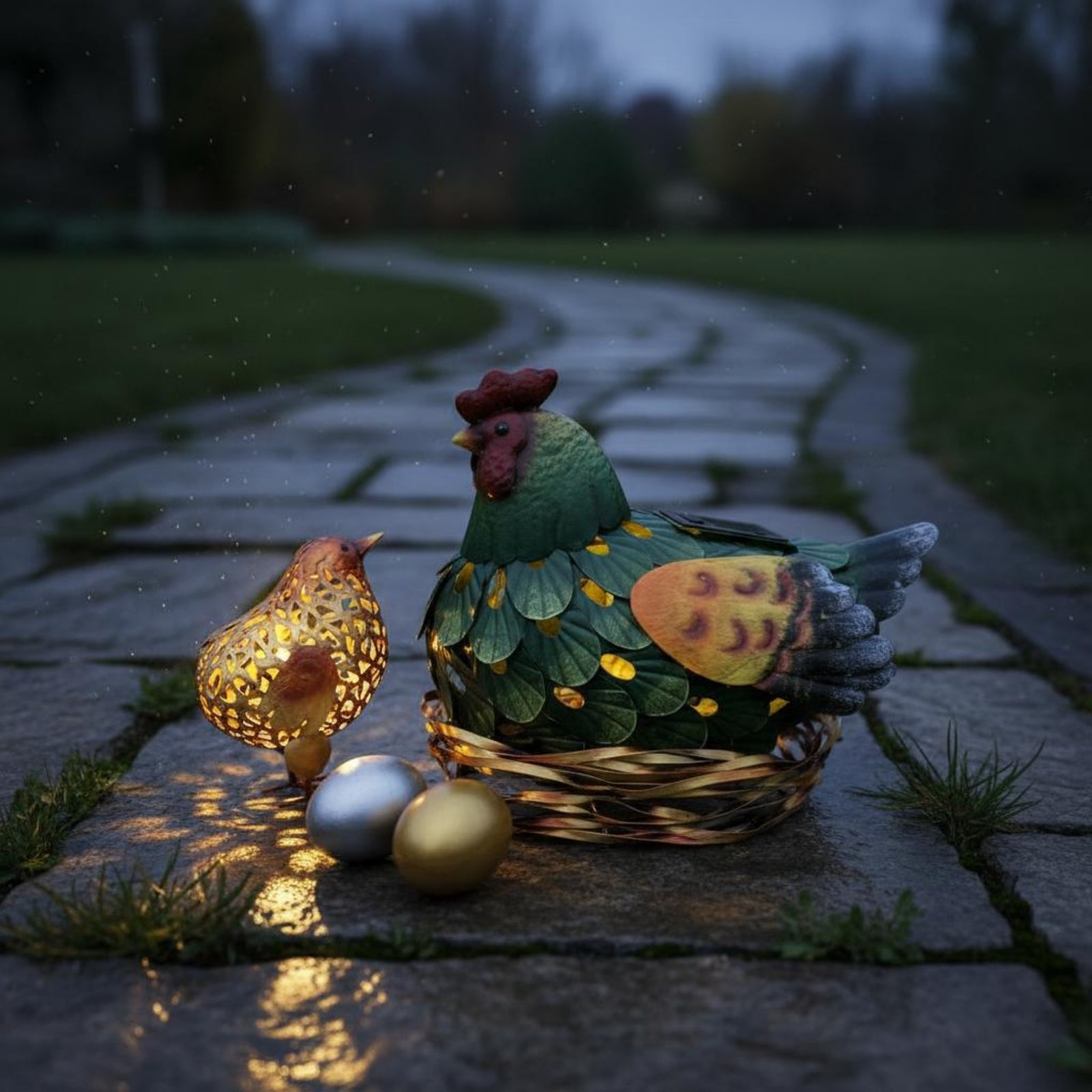 Outdoor Lighting Yard - Solar Lantern Chicken Statue Outdoor Decorative