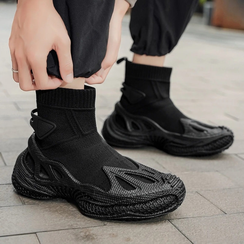 Outdoor Lighting Black - Man Outdoor Trendy Mecha Shoes Classic