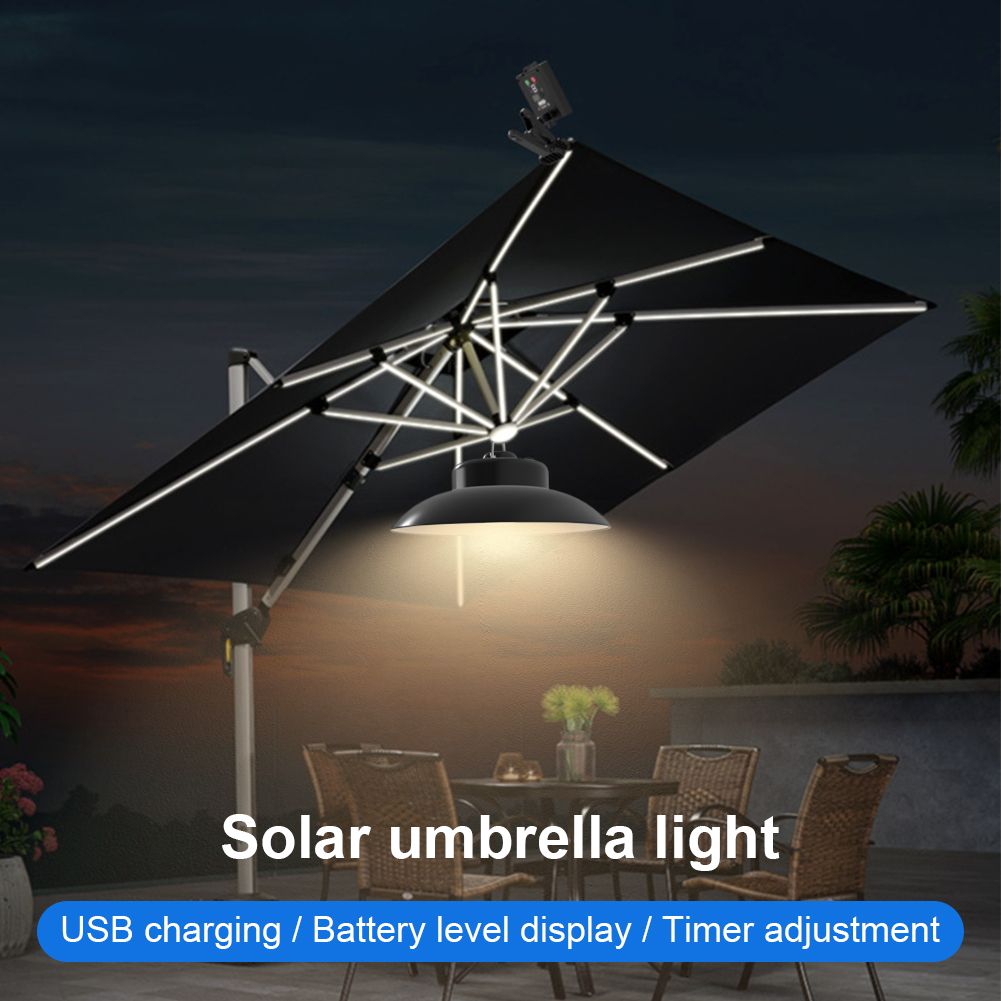 Umbrella Led Clip - Solar Powered Patio Umbrella Light USB