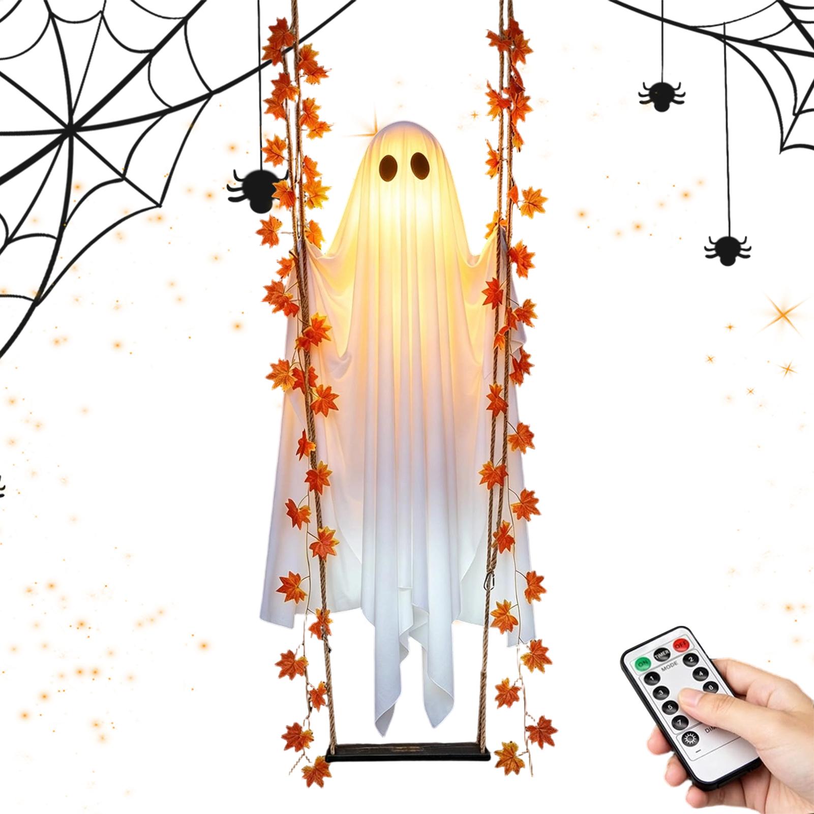 Swinging Ghost Light Up Spooky - đánh giá và giá Outdoor Lighting Front Yard
