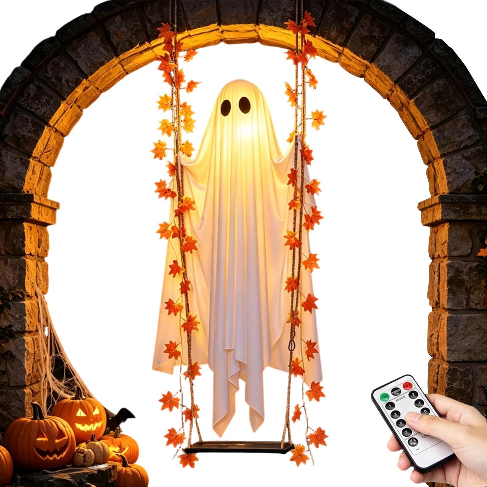 Swinging Ghost Light Up Spooky - đánh giá và giá Outdoor Lighting Front Yard