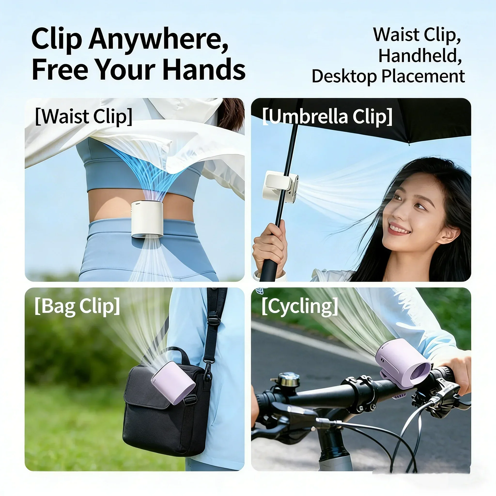 Hanging Neck Fan with LED Disp - đánh giá và giá Umbrella Led Clip