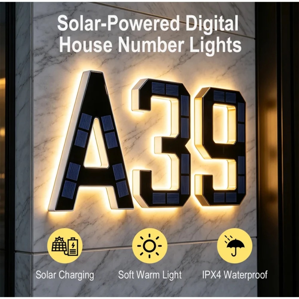 Solar LED House Number Sign Wa - đánh giá và giá Outdoor Lighting Front Yard