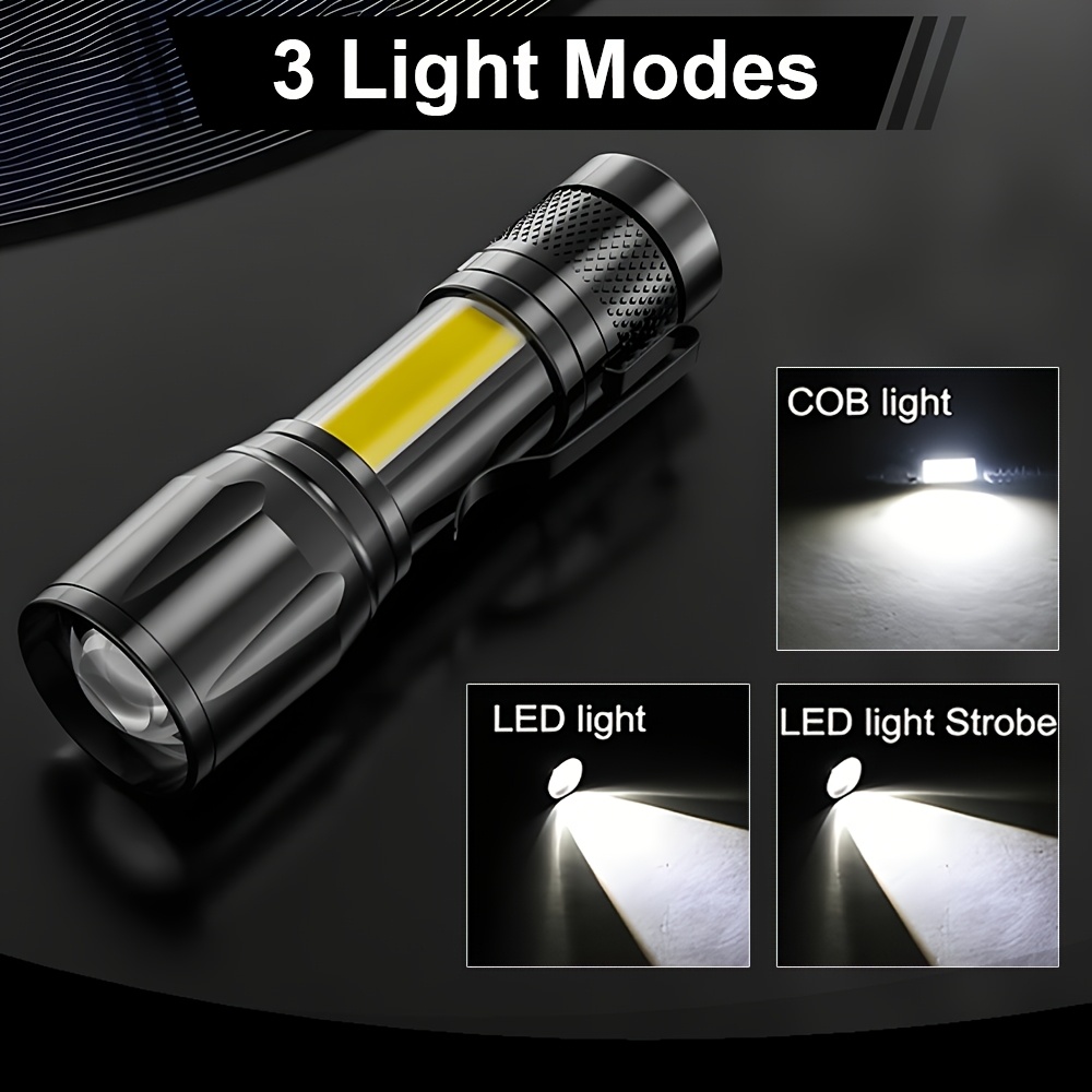 Mini LED Flashlight COB+XPE Po - đánh giá và giá Outdoor Lighting Black