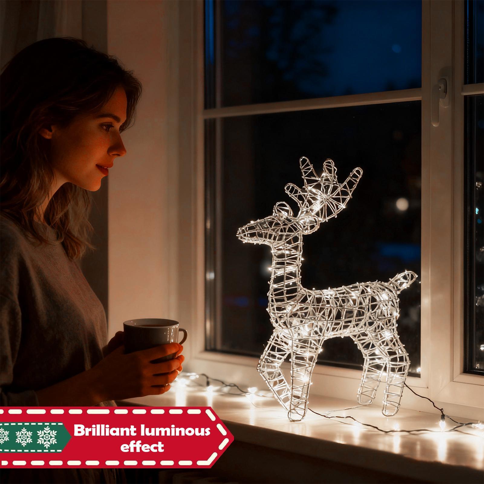 Lighted Christmas Deer Glitter - đánh giá và giá Outdoor Lighting Front Yard
