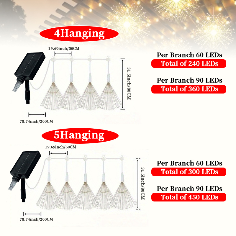 LED Solar Hanging Firework Lig - đánh giá và giá Outdoor Lighting For Your Yard
