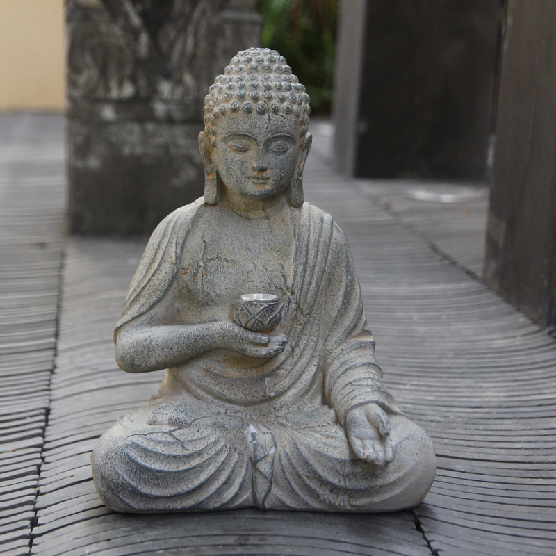 Resin Solar Buddha Statue Scul - đánh giá và giá Outdoor Lighting Front Yard