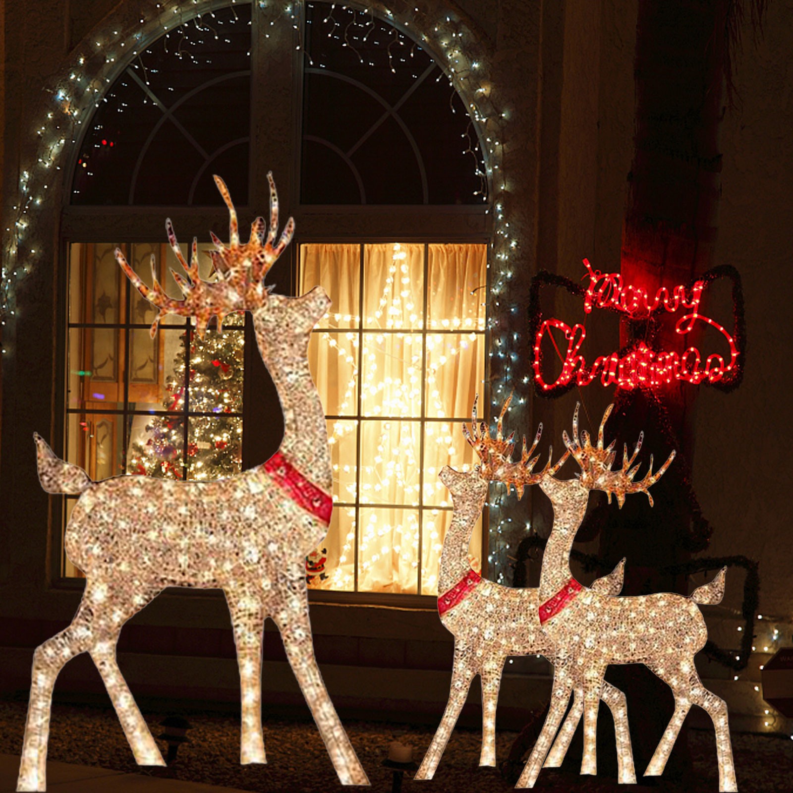 Lighted Christmas Decoration D - đánh giá và giá Outdoor Lighting Front Yard