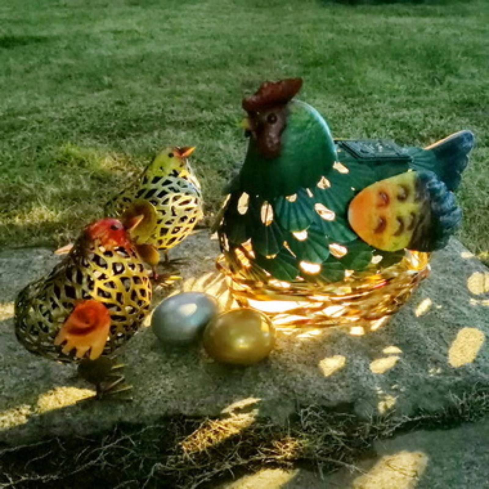 Solar Lantern Chicken Statue O - đánh giá và giá Outdoor Lighting Yard
