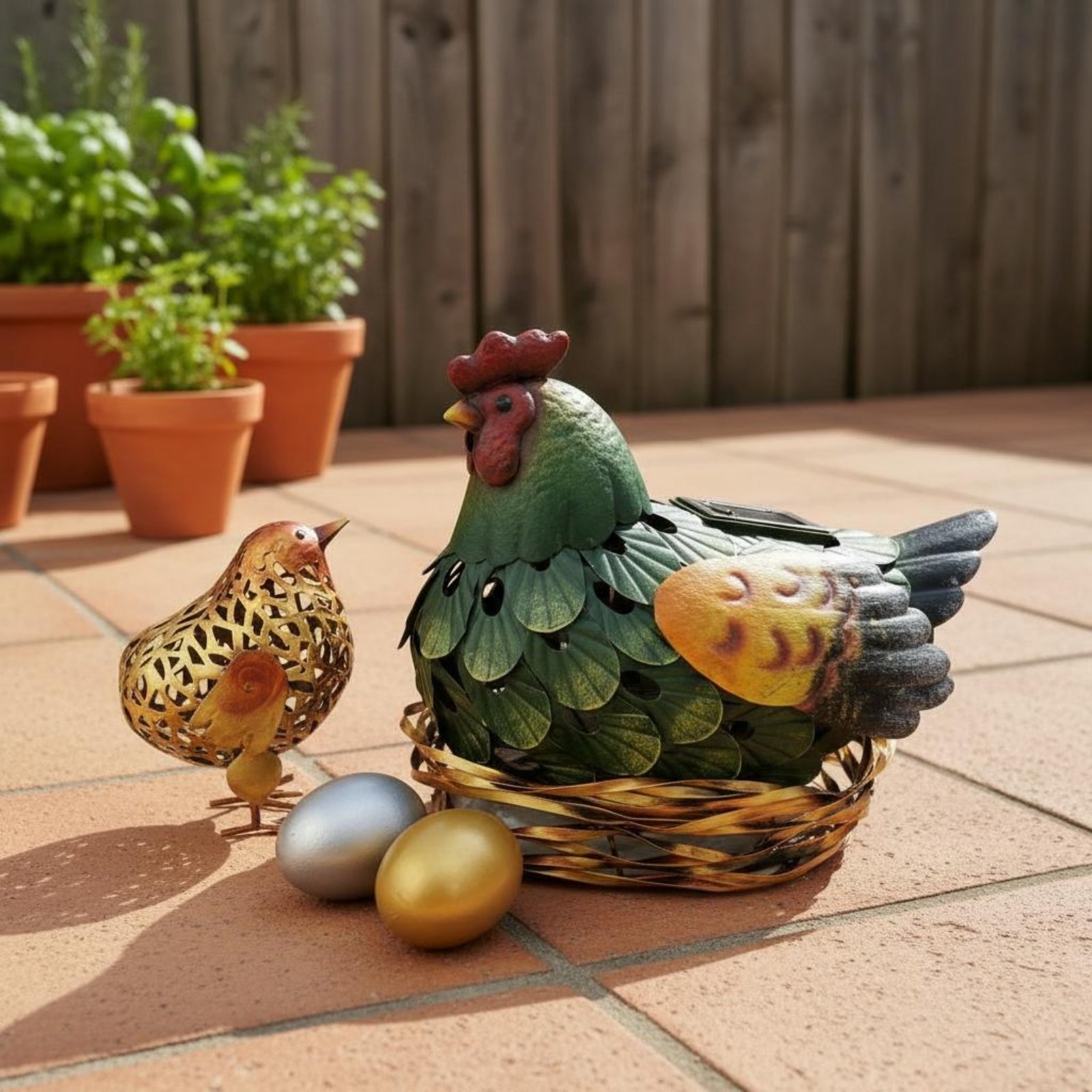 Solar Lantern Chicken Statue O - đánh giá và giá Outdoor Lighting Yard