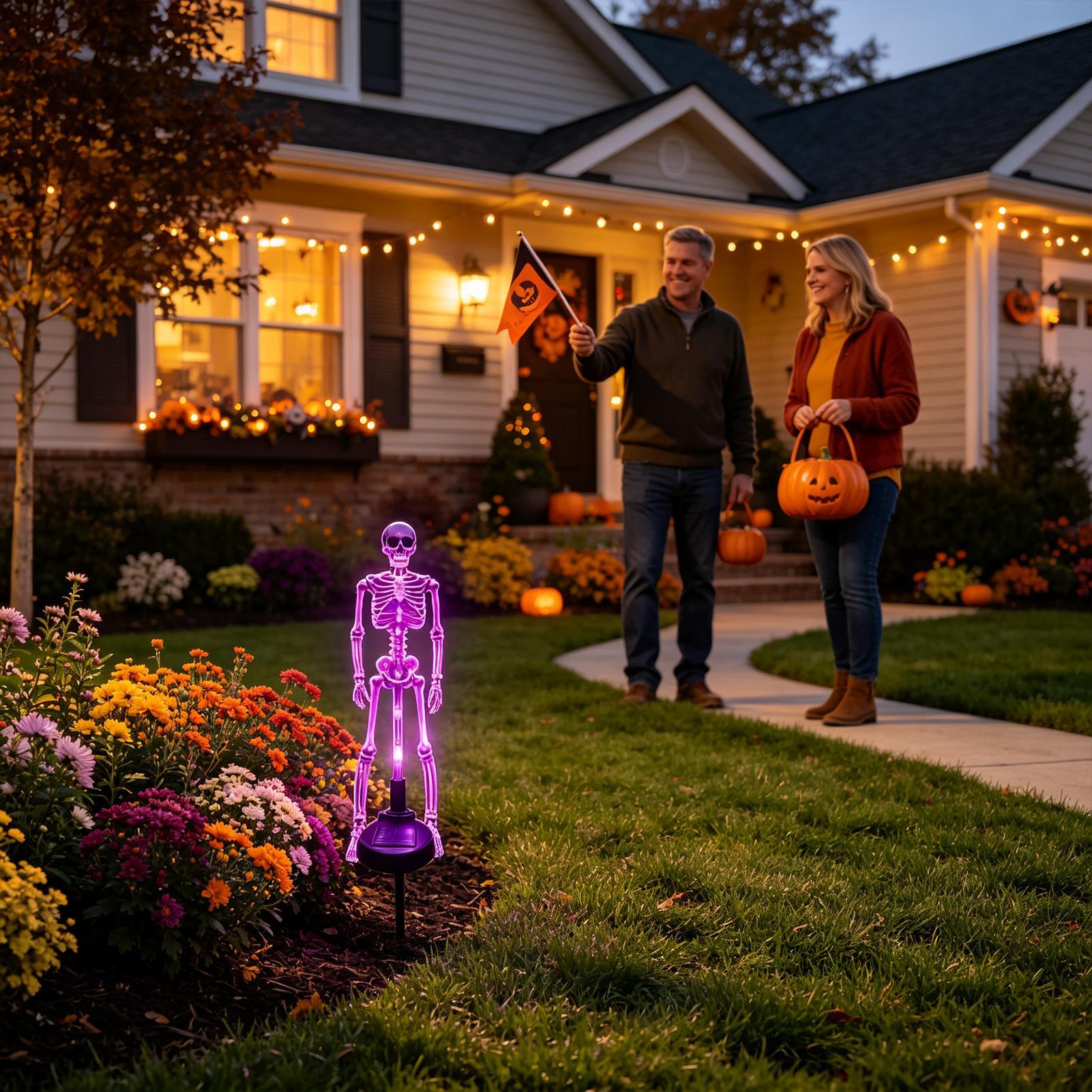 Solar Skeleton Yard Stake Real - đánh giá và giá Outdoor Lighting Front Yard