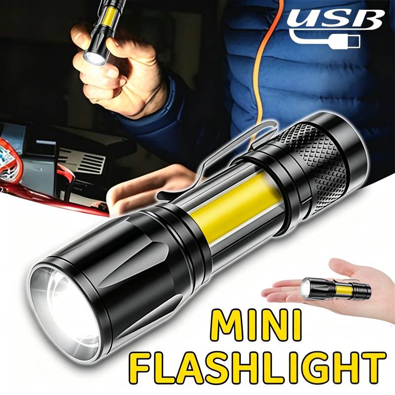 Mini LED Flashlight COB Floodl - đánh giá và giá Outdoor Lighting Black
