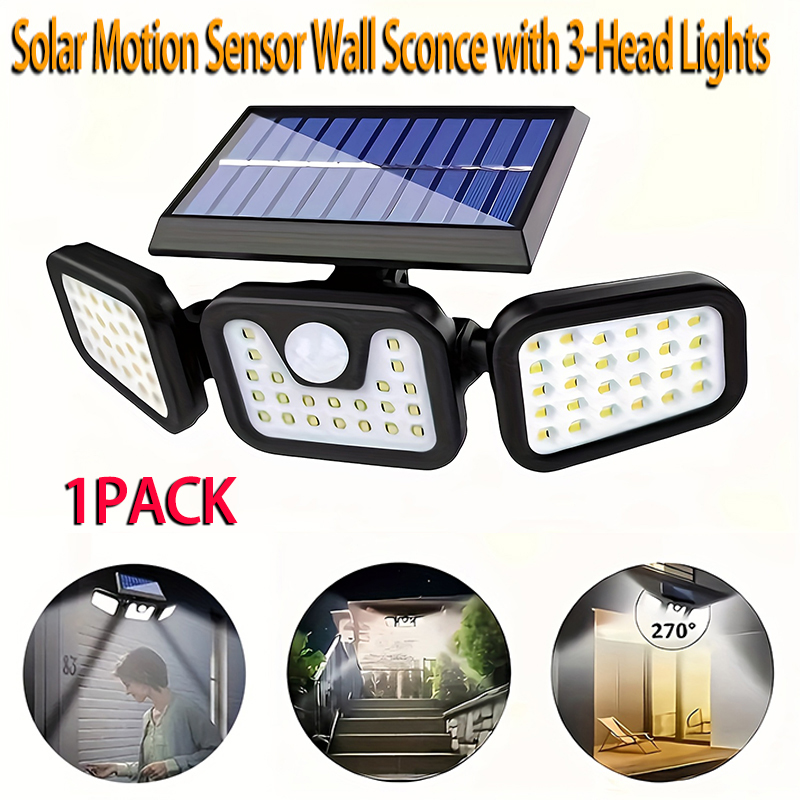 74LED Solar Light 3 Head Motio - đánh giá và giá Outdoor Lighting Front Yard