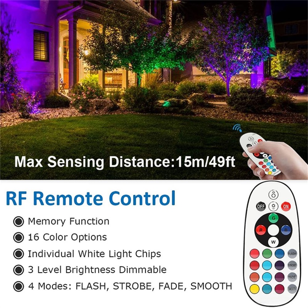 RGBW Landscape Lighting 10W wi - đánh giá và giá Outdoor Lighting Yard