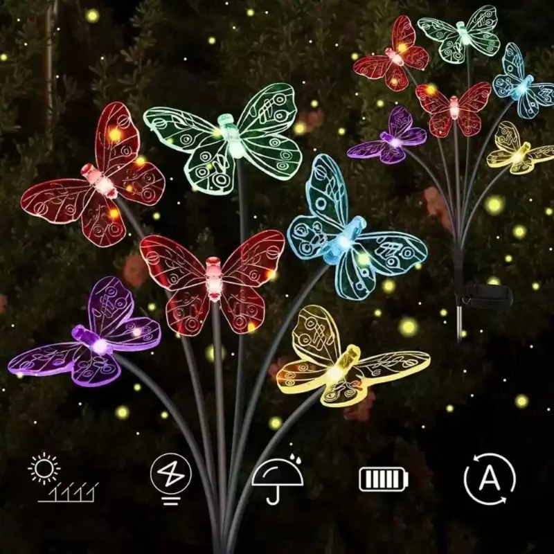 Solar Powered Butterfly Lights - đánh giá và giá Outdoor Lighting Yard