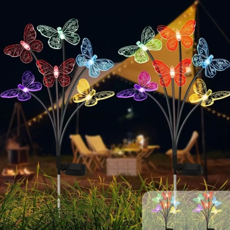 Solar Powered Butterfly Lights - đánh giá và giá Outdoor Lighting Yard