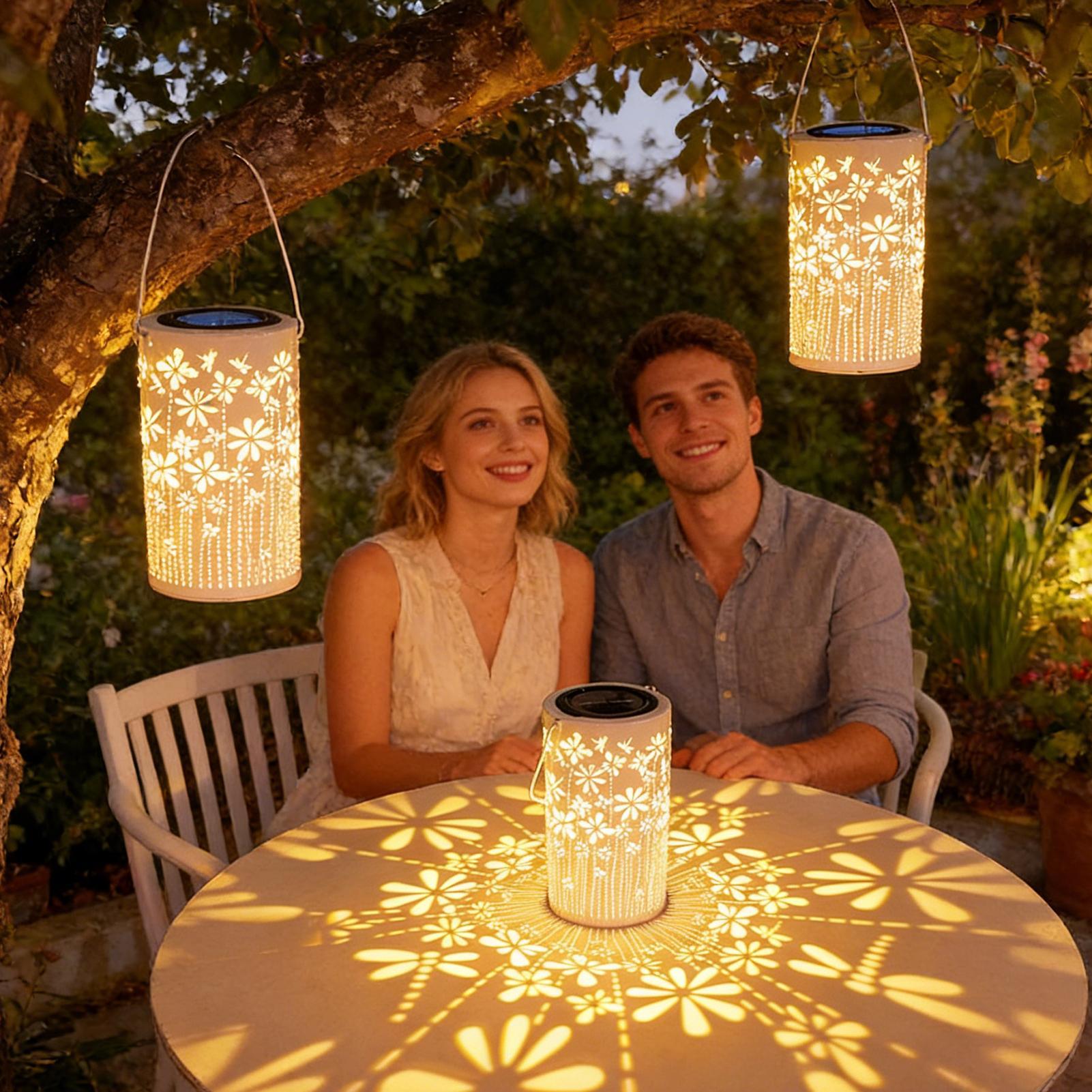 Solar Lanterns Colorful Metal  - đánh giá và giá Outdoor Lighting Yard