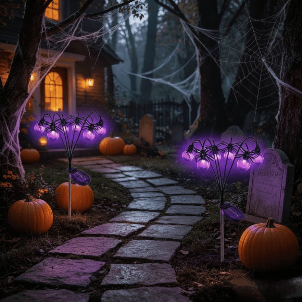 Skeleton Purple Light Hallowee - đánh giá và giá Outdoor Lighting Front Yard
