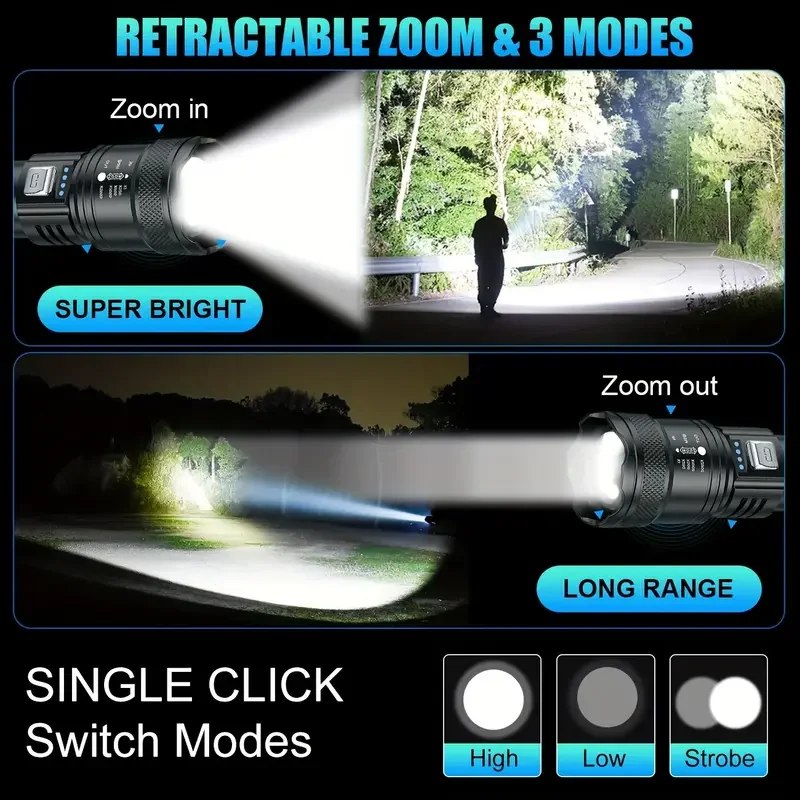 Tactical LED Flashlight 2000LM - đánh giá và giá Outdoor Lighting B&Q
