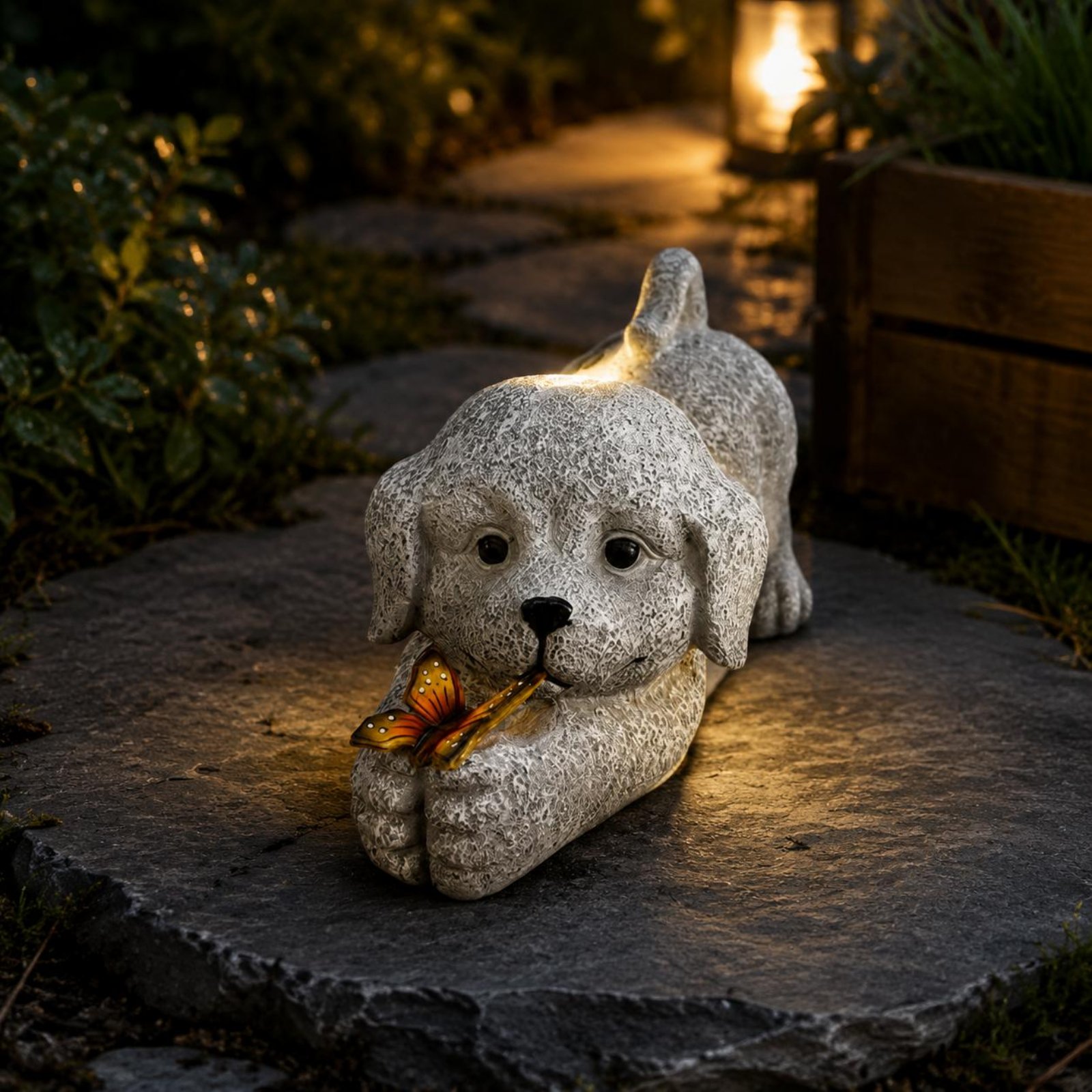 Solar Dog Statue Resin Craft S - đánh giá và giá Outdoor Lighting Wire