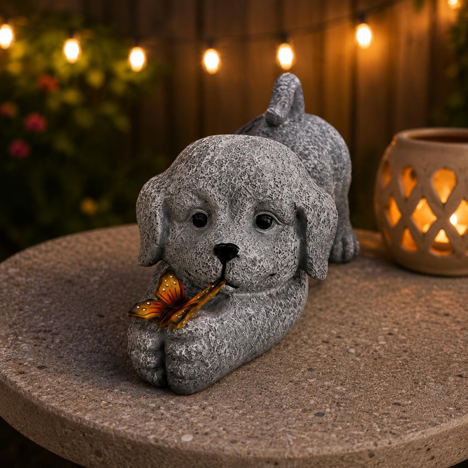Solar Dog Statue Resin Craft S - đánh giá và giá Outdoor Lighting Wire