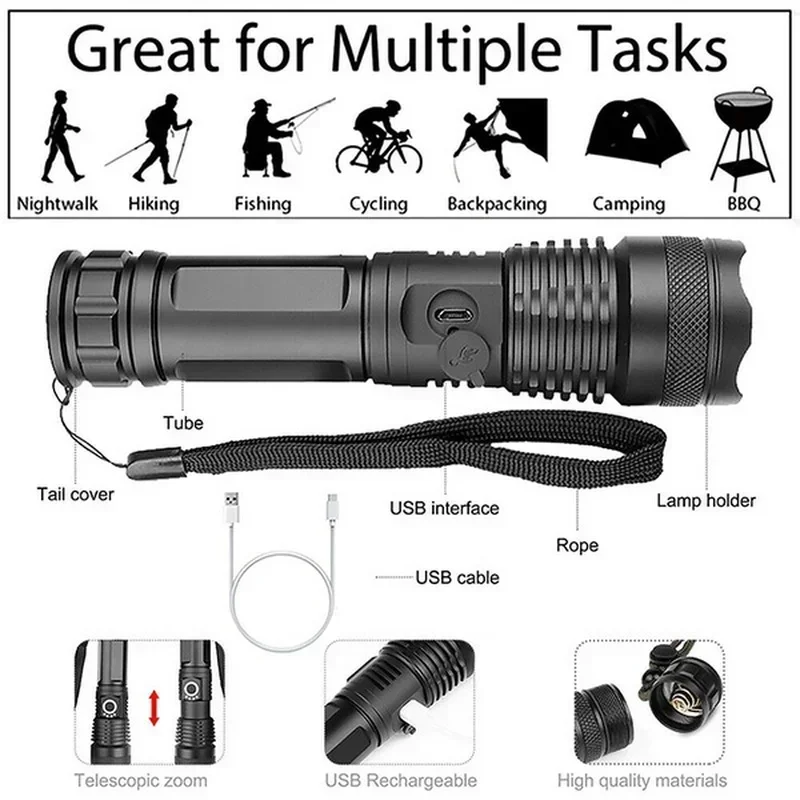 High Power XHP70 Led Flashligh - đánh giá và giá Outdoor Lighting B&Q
